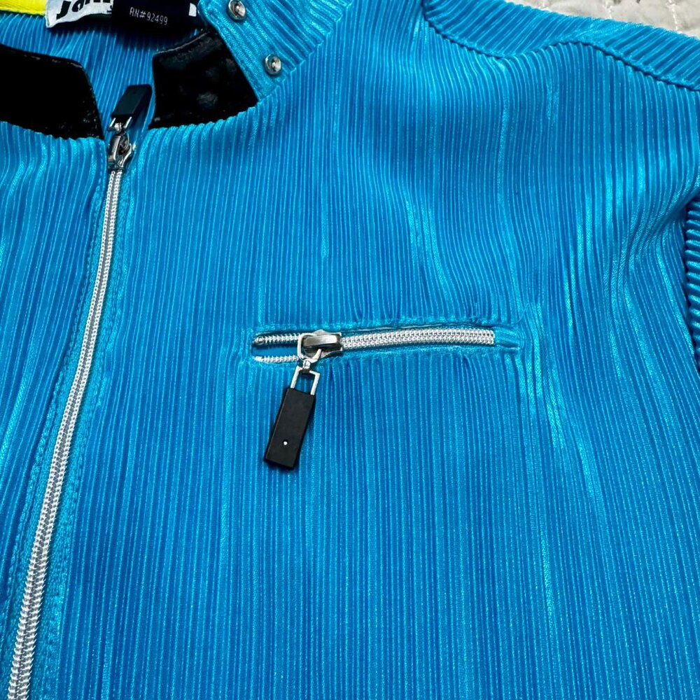 jamie sadock Aqua Blue Zip Collar Golf Shirt Size Medium - Picture 3 of 4